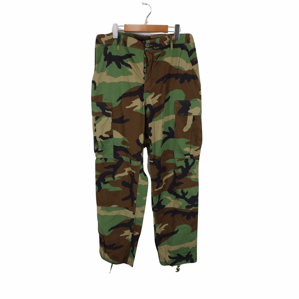 2000年代～  米軍実物 U.S.ARMY BDUパンツ カーゴ パンツ ミリタリー 戦闘服 ウッドランドカモ (メンズ M‐R) 中古 古着 O6207