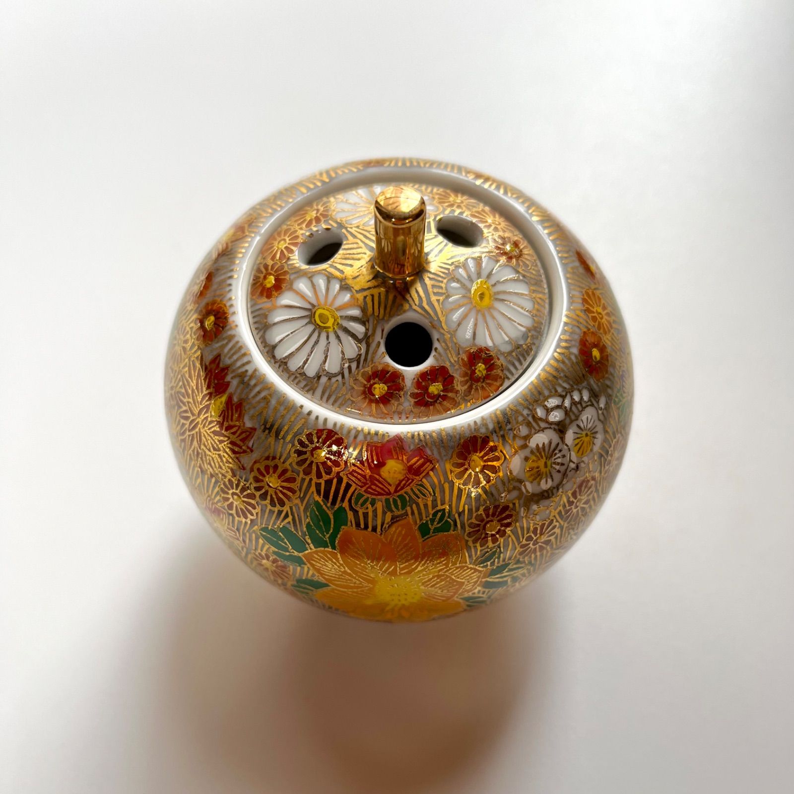 九谷焼】香炉・「金花詰」（美山窯） かわいい 香炉