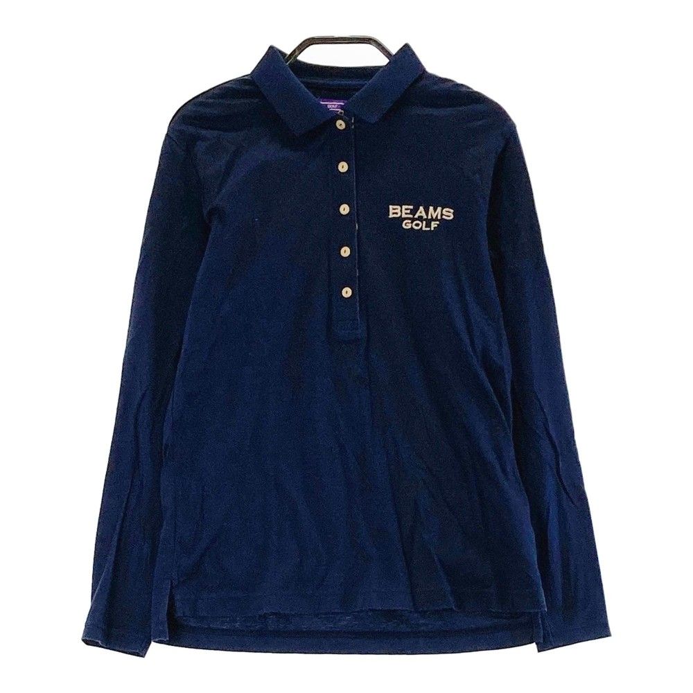 サイズ：M BEAMS GOLF ビームスゴルフ  長袖ポロシャツ  ネイビー系 [240101433785] ゴルフウェア レディース ストスト サイズ：S BEAMS GOLF ビームスゴルフ 長袖ポロシャツ ネイビー