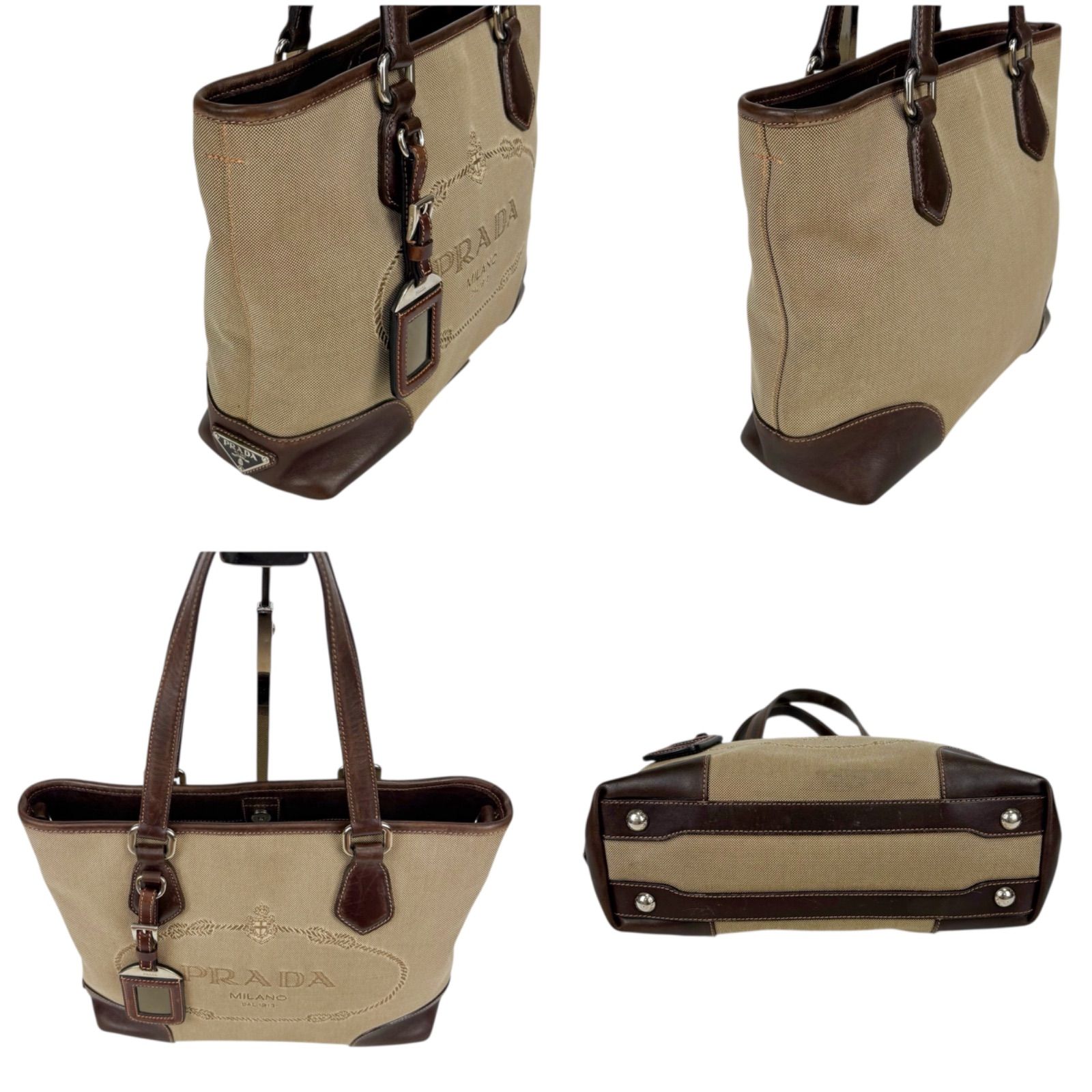プラダ PRADA ミニトートバッグ BN0081 ジャガード キャンバス