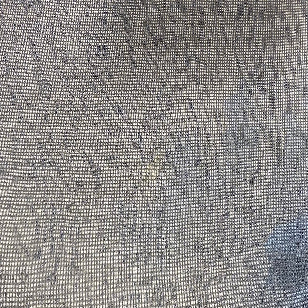 付下げ 身丈158cm 裄丈67cm M 袷 建物 樹木 刺繍 金糸 青灰色 正絹 秀品 一つ紋 【中古】 付下げ M 袷 証紙あり 竹 ブルー（種類（着物）付下げ）（着物｜和服