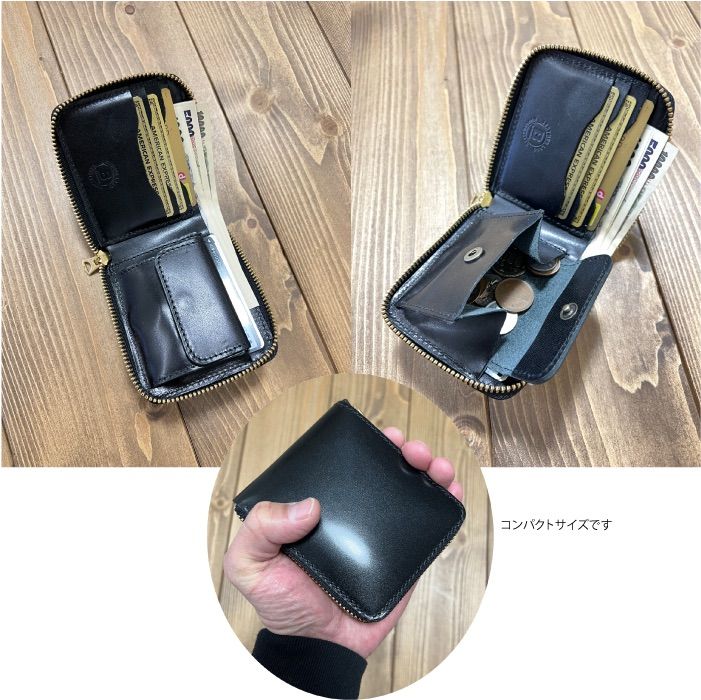 新品 未使用 日本製 高級 オイルコードバン RF二つ折り財布