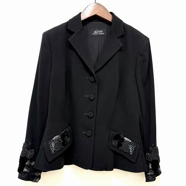 anc シズカコムロ 4298 SHIZUKA KOMURO ジャケット 黒 花
