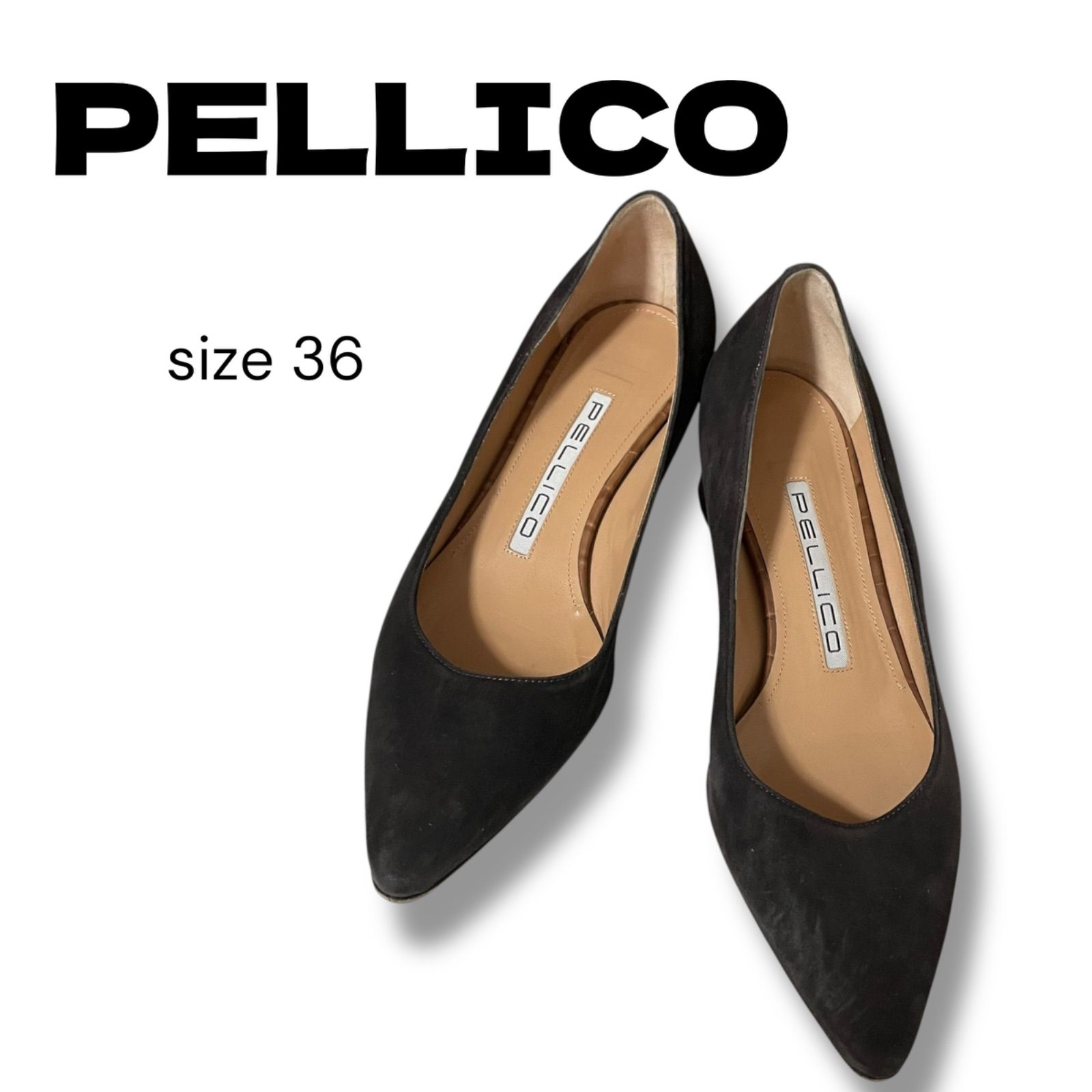 PELLICO ペリーコ ブラック パンプス ポインテッドトゥ エナメル 本革 イタリア製 36 23cm相当 Sサイズ相当 レディース 上質素材 エレガント フォーマル オフィス 通勤 0000652OC