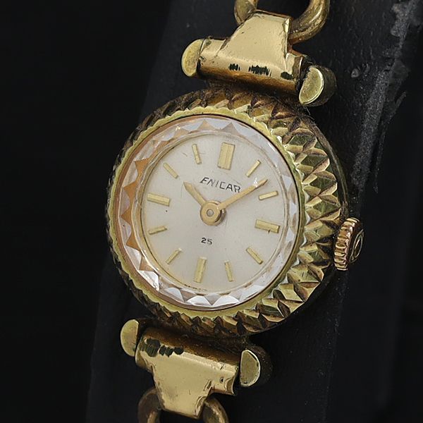 Luna 手巻きアナログ時計 ゴールド シチズン CITIZEN ダイヤモンドフレーク 31石 80ミクロン14KGF