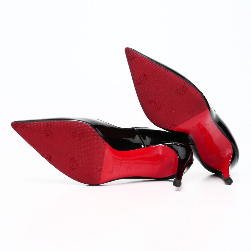 【中古美品】クリスチャンルブタン36.5　赤パテントパンプス