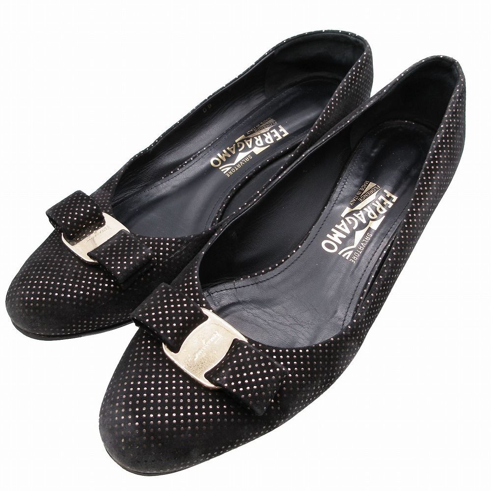 Salvatore Ferragamo フェラガモ スエード 黒　9EE Salvatore Ferragamo フェラガモ スエード 黒9EE