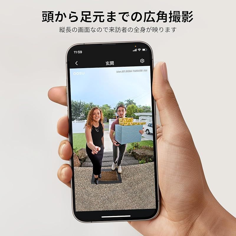 aosu インターホン ワイヤレス 全身が見える パッケージ自動検出 aosu インターホン ワイヤレス 全身が見える パッケージ自動検出