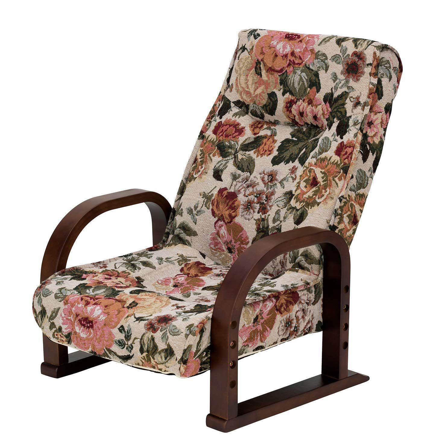 特価　A8-RY69H リクライニングやすらぎ座椅子華 55×71×72 花柄 corporation) 武田コーポレーション(Takeda 【ゴブラン柄・折りたたみ・ハイバック】