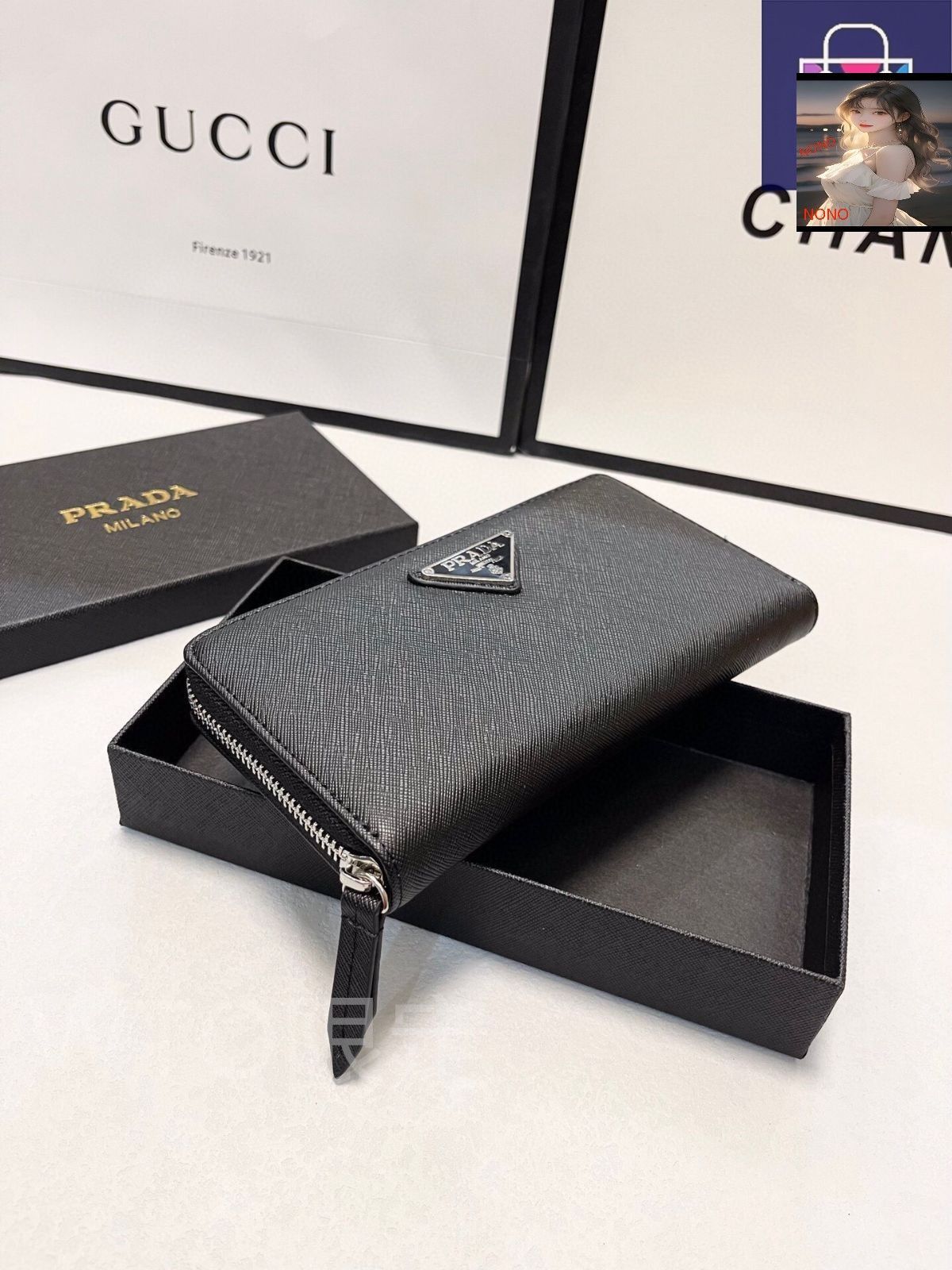PRADA財布/革財布、両用パスケース財布、男女兼用[本日特価|新品