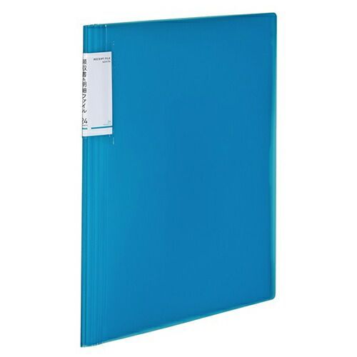 まとめ コクヨ ファイル 領収書＆明細Ｆ固定式ノビータ２４Ｐ ＬＢ ライトブルー ﾗ-NVR510LB ×10セット