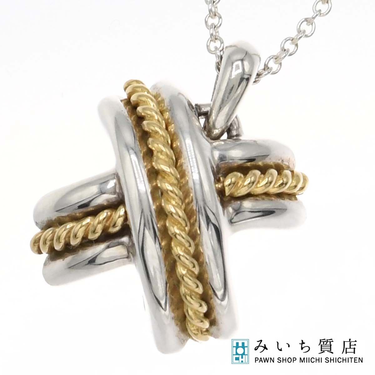TIFFANY&Co. ティファニー ネックレス シグネチャー クロス コンビ 925