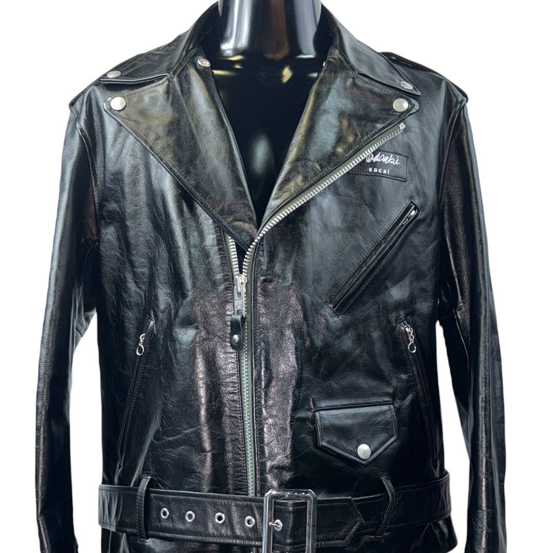 sacai ブラック レザージャケット サイズ2 サイズ2 SACAI SCHOTT レザーライダース 定価297000円 サカイの