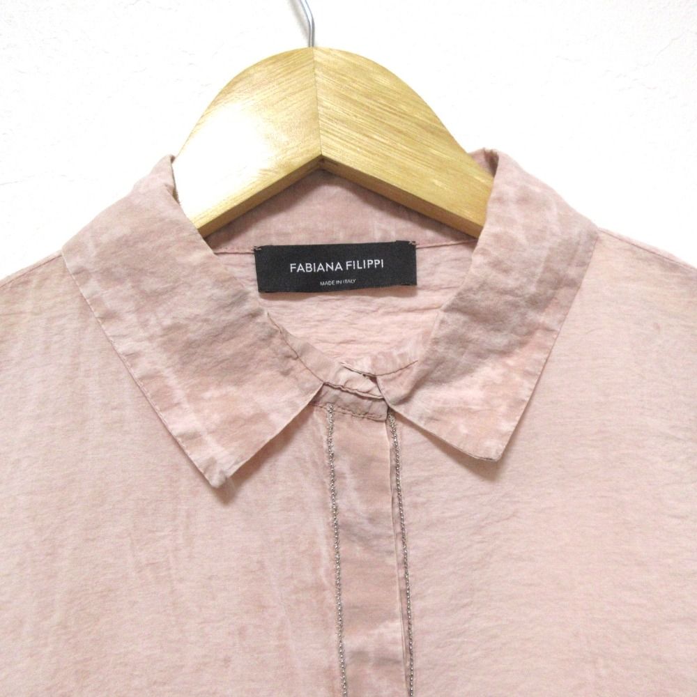 ファビアナフィリッピ　モニーレ装飾　シャツ 美品 FABIANA FILIPPI ファビアナフィリッピ モニーレ装飾 ムラ