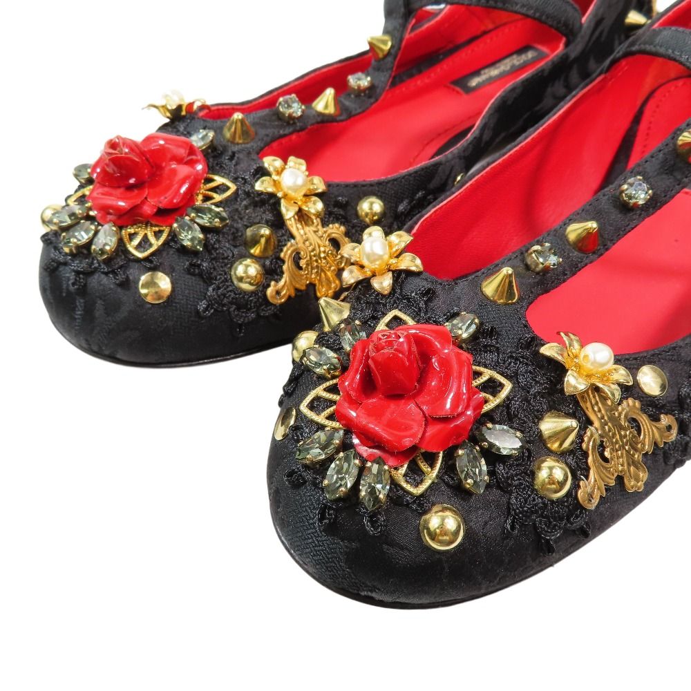 DOLCE＆GABBANA　ドルチェ＆ガッバーナ　パンプス　ビジュー　35　赤 ビジュー Dolce & Gabbana(ドルチェ&ガッバーナ) パンプス