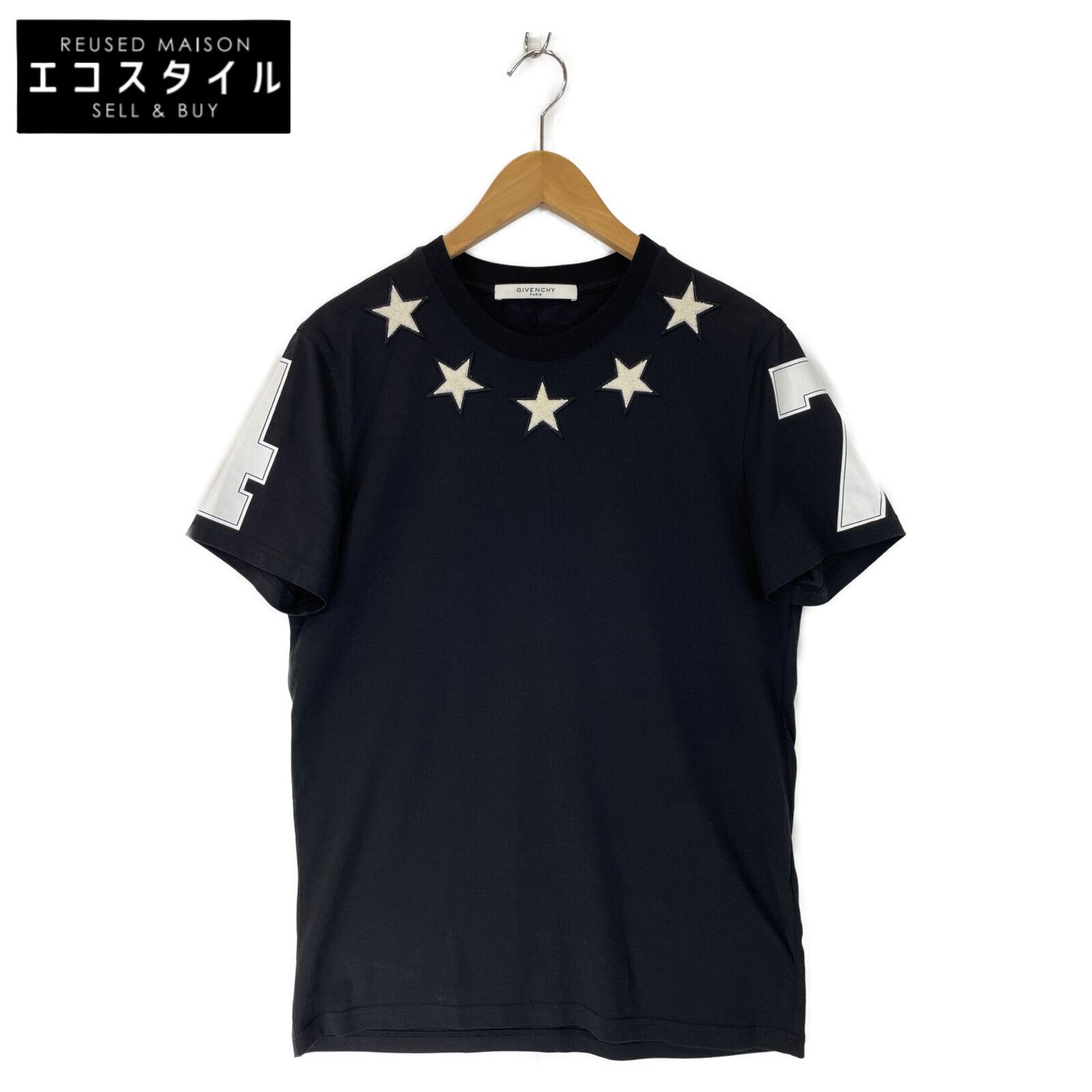 GIVENCHY ジバンシィ ﾌﾞﾗｯｸ ｽﾀｰ Tｼｬﾂ S-販売新作