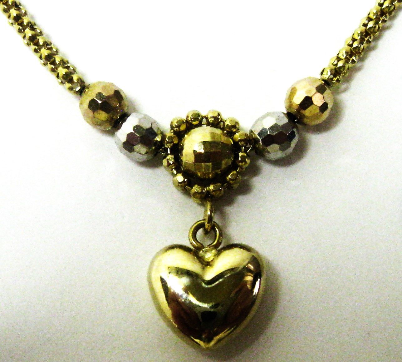 750 18金ネックレス ハートぶらさがりWG PGミラーボール付40cm FORTGASGNV_COM_BR