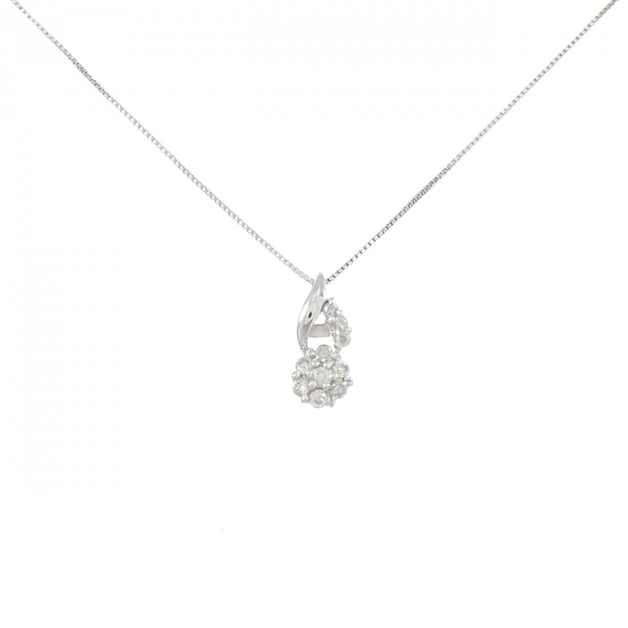 750WG|K18WG ダイヤモンド ネックレス 0.10CT