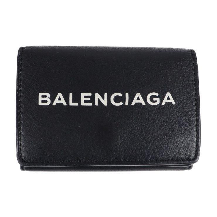 BALENCIAGA バレンシアガ 三つ折り財布 505055 レザー ブラック