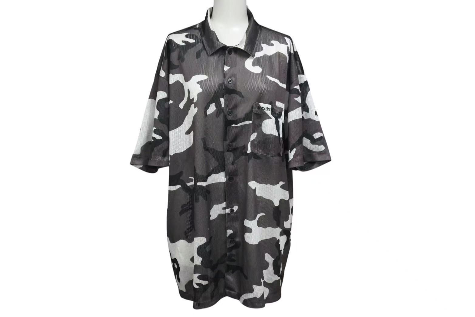 Supreme シュプリーム 20FW Camo Mesh S|S Shirt カモ メッシュ 半袖シャツ 迷彩 グレー サイズL 4b000583