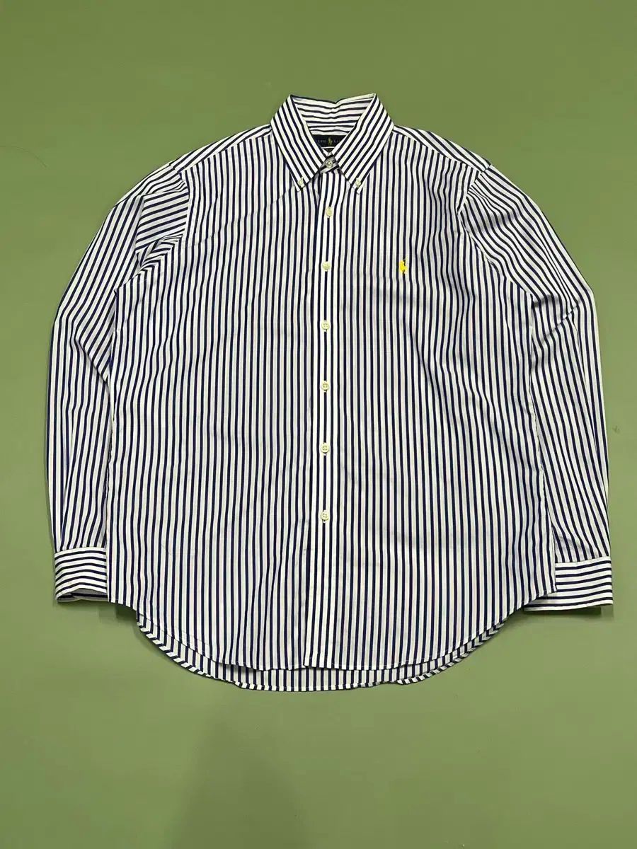 Ralph Lauren ラルフローレン ストライプ ストレッチ シャツ ホワイト ネイビー