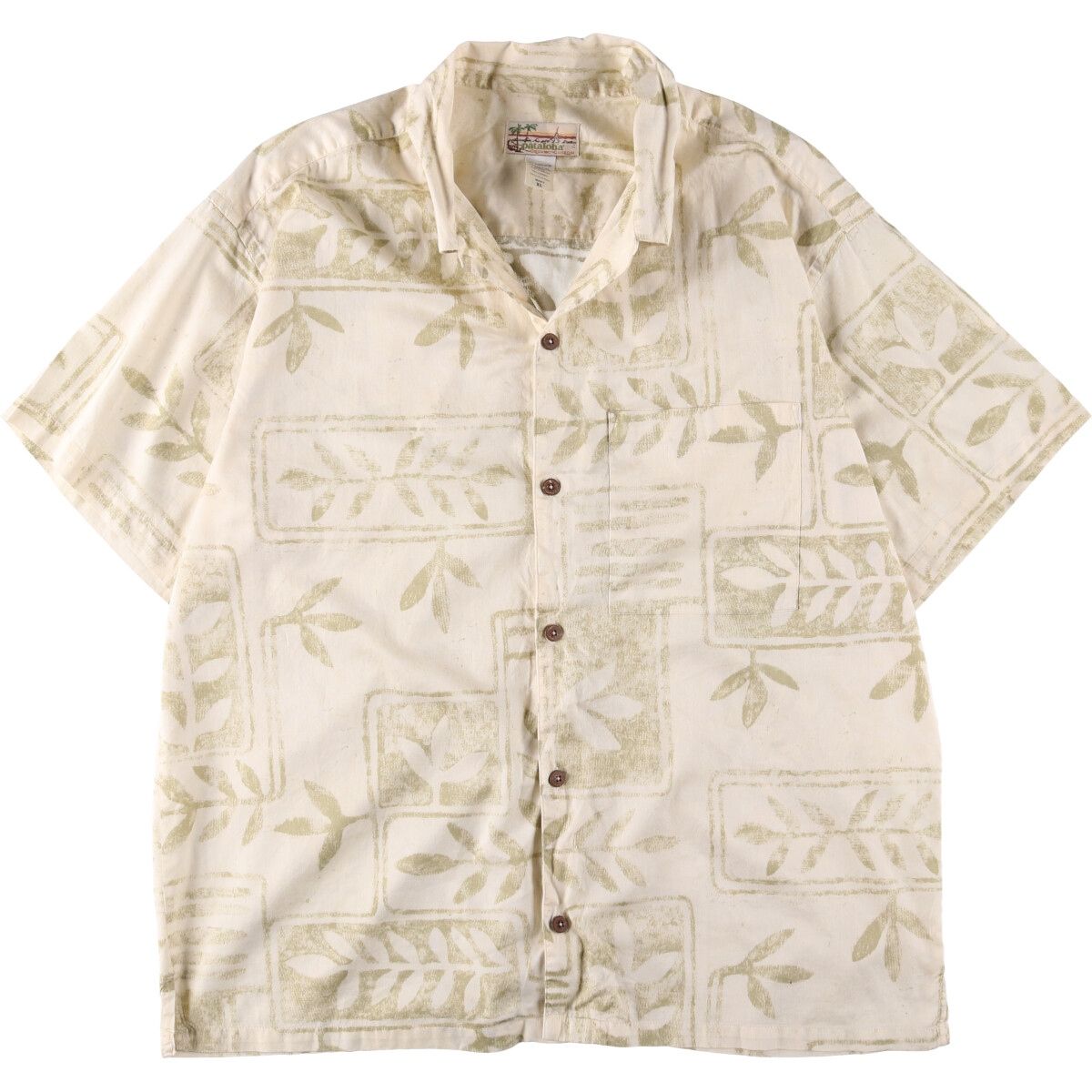 【希少】patagonia 01年 アロハシャツ Lリーフ柄 即出荷 総柄 希少】patagonia 01年 アロハシャツ Lリーフ柄 即出荷 総柄
