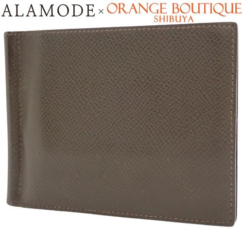 エルメス ポーカーGM 札入れ 二つ折り財布 マネークリップ 札入れ ブラウン