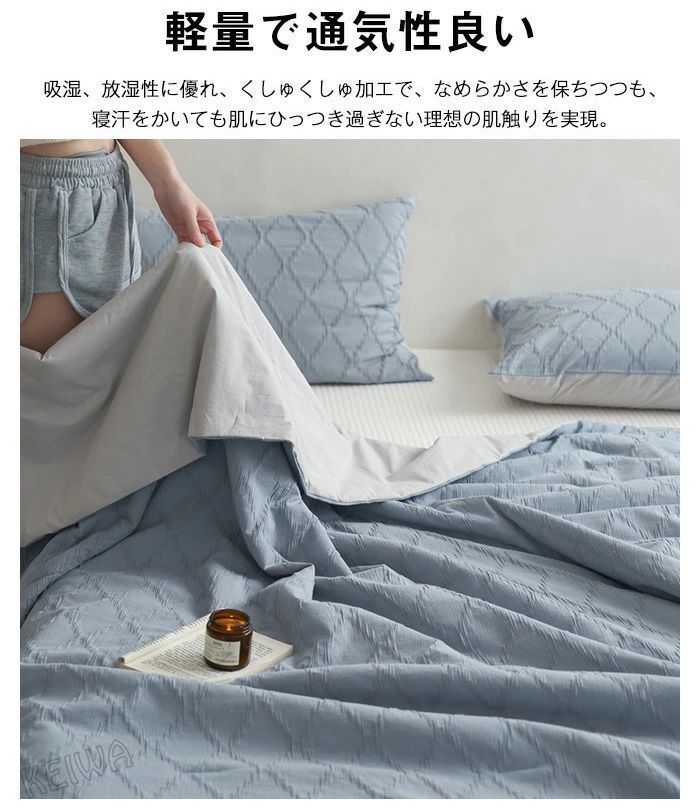 ナイスデイ 掛け布団 シングルサイズ ブルー