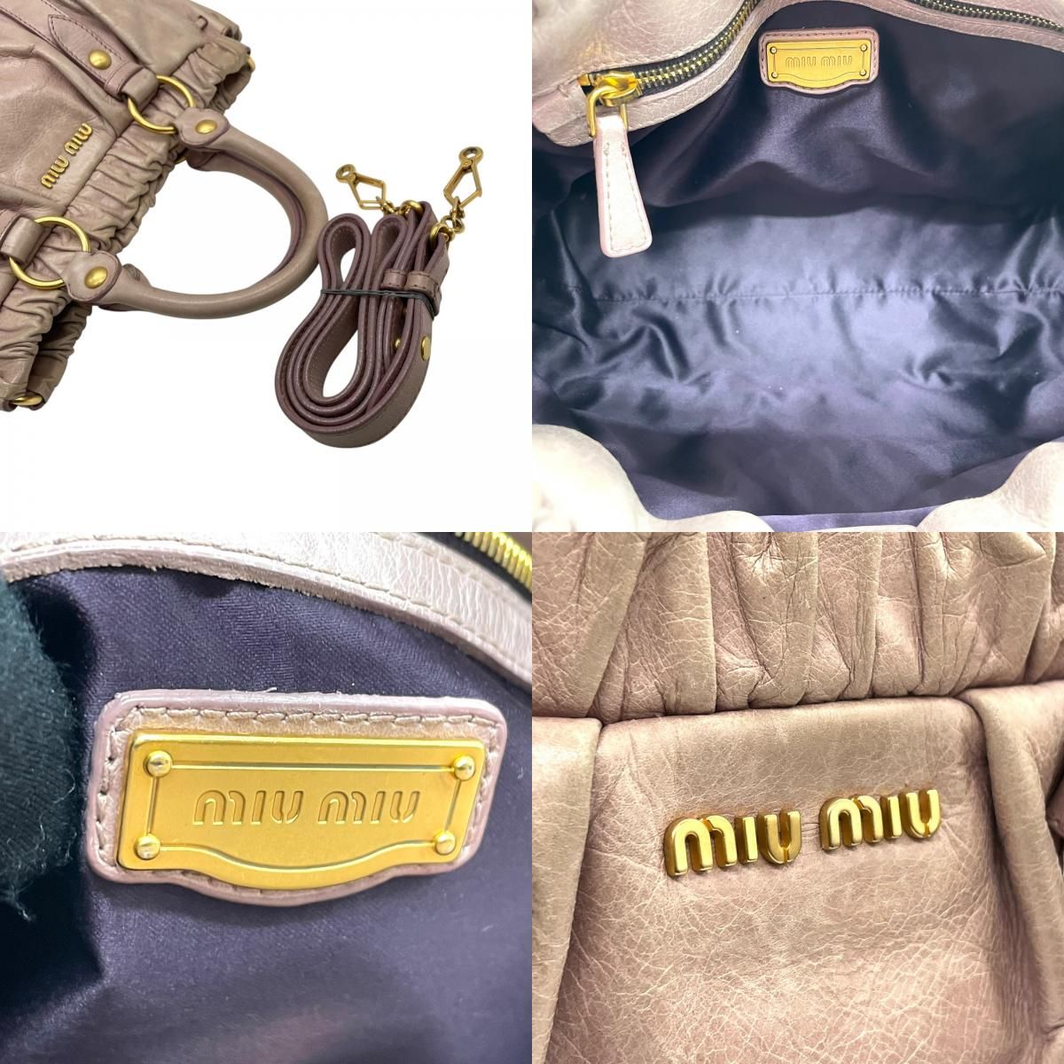 美品 miumiu ミュウミュウ 2WAY ハンドバッグ ヴィッテロルクス