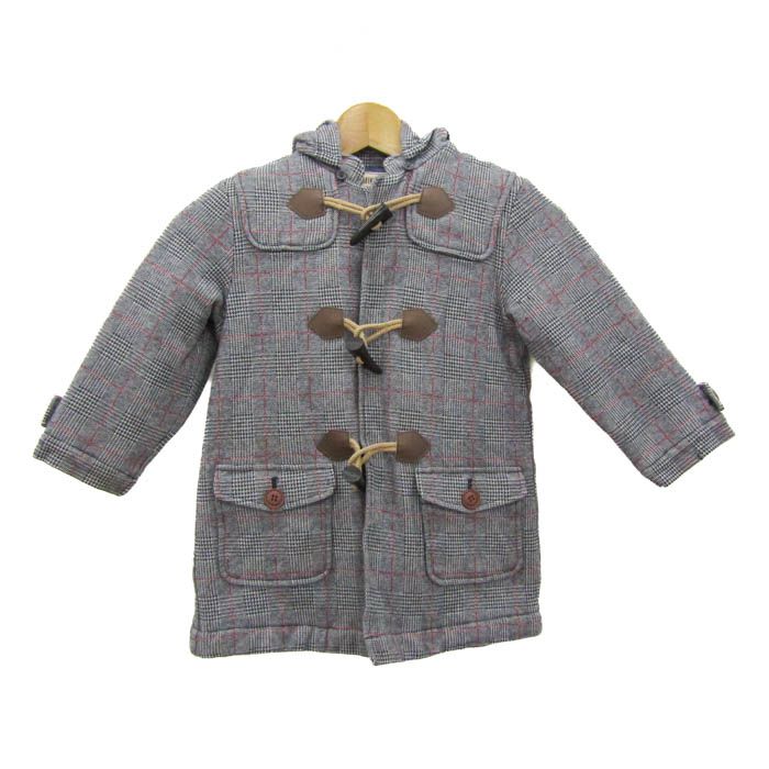 ミキハウス ダッフルコート アウター チェック柄 中綿入り キッズ