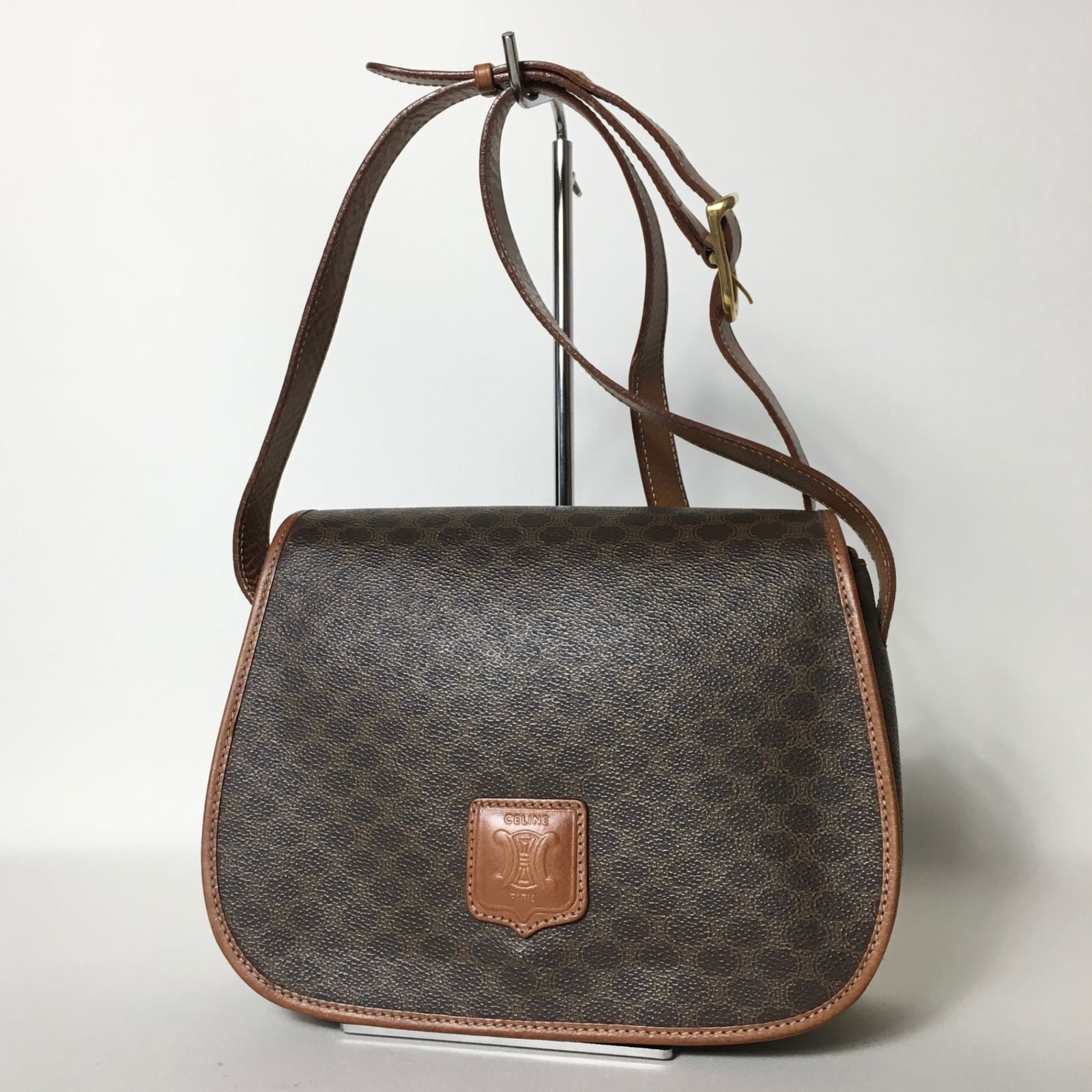 2507-207｜美品｜セリーヌ ショルダーバッグ ブラウン マカダム柄 2507-207｜美品｜セリーヌ ショルダーバッグ ブラウン マカダム