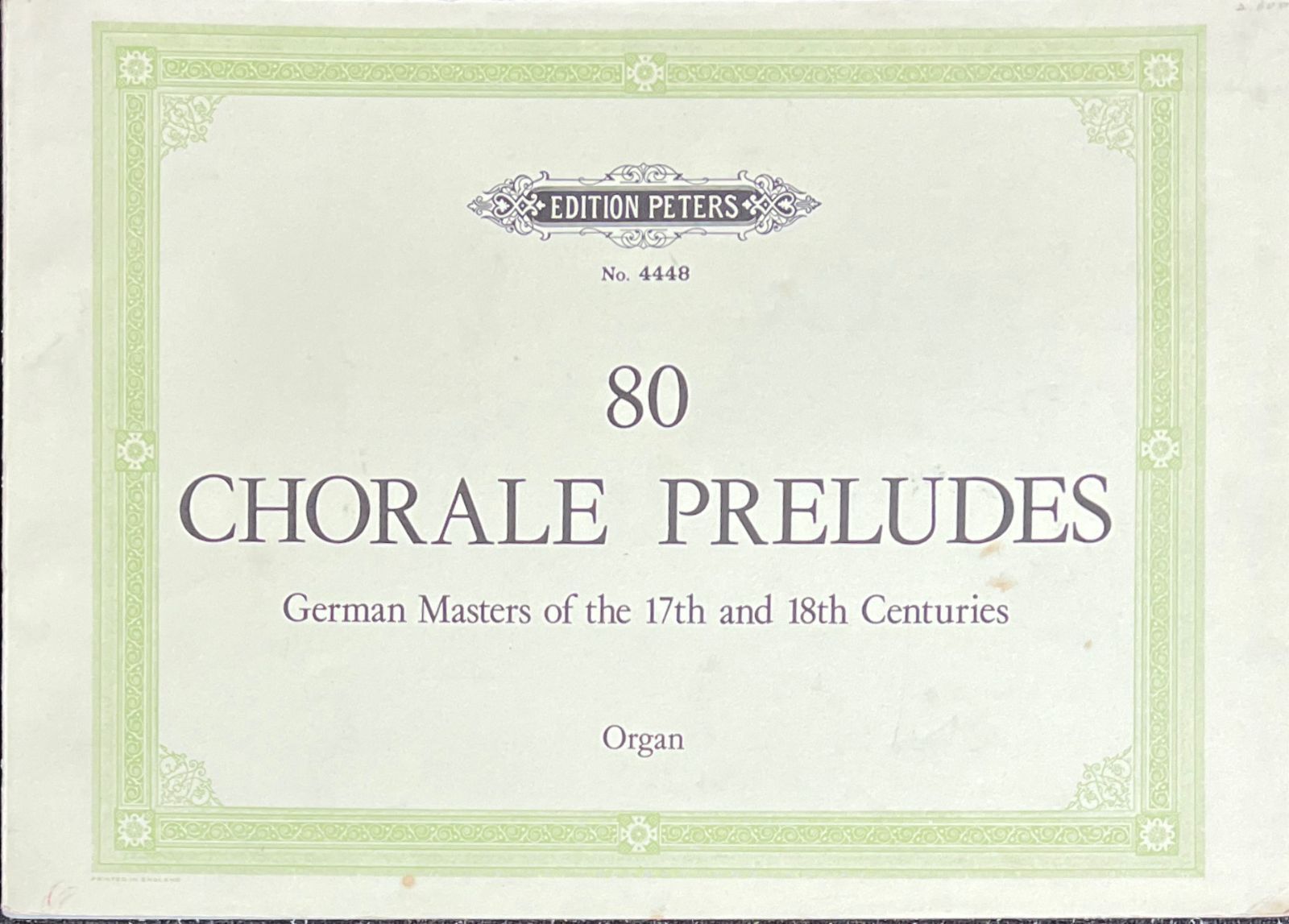 80 Chorale Preludes German Masters of the 17th and 18th Centuries 