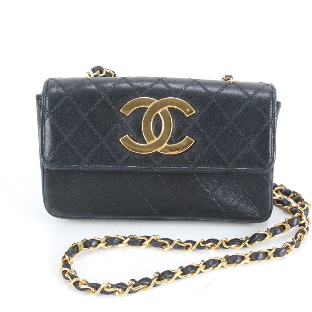 シャネル　黒　ビコローレ　ポーチ　ショルダー　ラムスキン　チェーンショルダー 楽天市場】【中古】 CHANEL シャネル チェーンショルダー