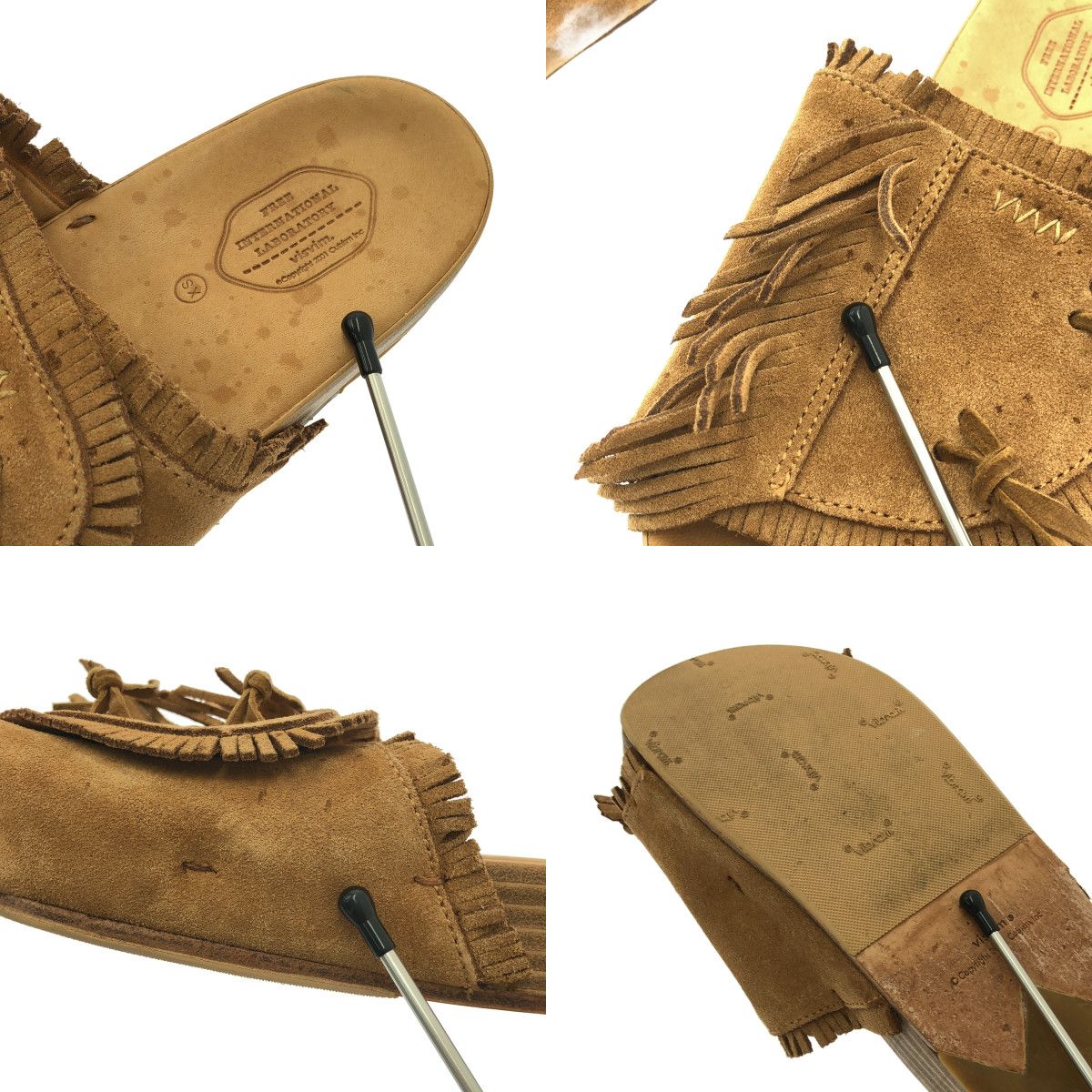  visvim ビズビム WMV CHRISTO SHAMAN-FOLK W レザー フリンジ サンダル XS ブラウン レディース その他 靴