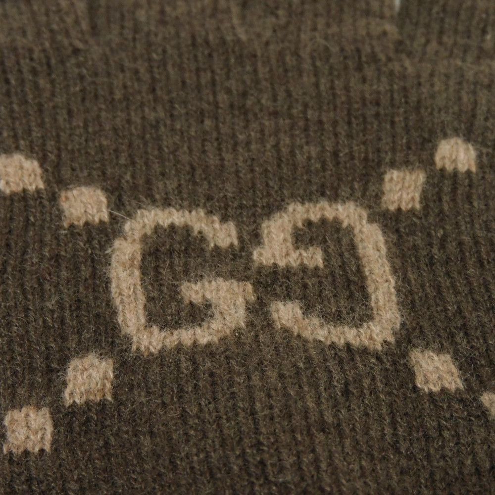 GUCCI グッチ GG ジャガード グローブ S リブニット ダーク