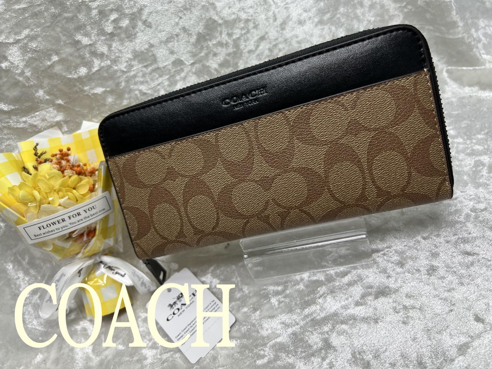 COACH 財布 コーチ 長財布 シグネチャー アコーディオン ジップ ...