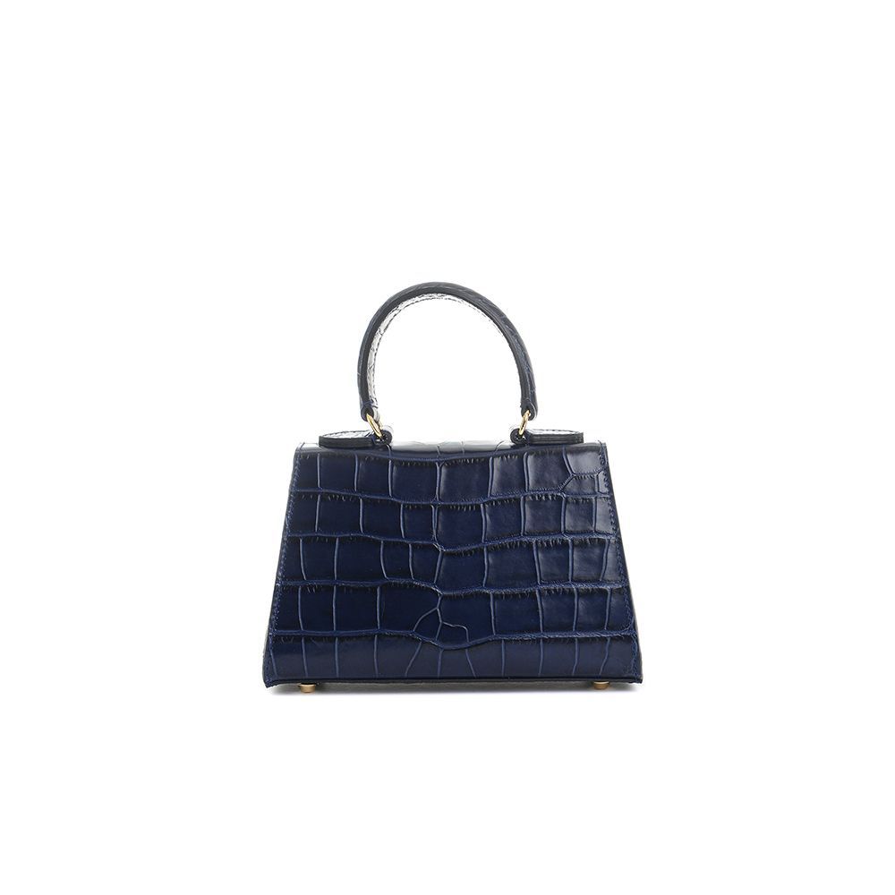 CARBOTTI カルボッティ クロコ型押し ネイビー ばっち 