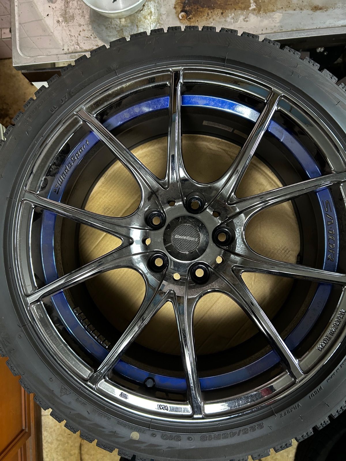 225/45R18 ウェッズスポーツ　スタッドレス　冬　タイヤ　ホイール　4本セット