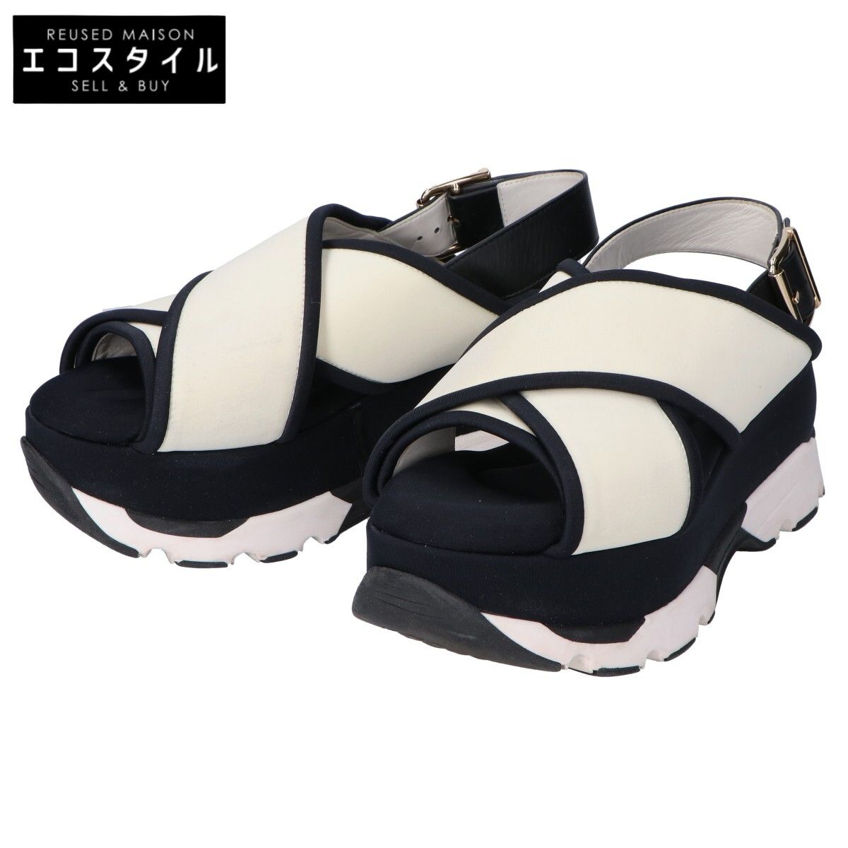 MARNI マルニ SAMS002708 ﾃｯｸﾌｧﾌﾞﾘｯｸ ｸﾘｽｸﾛｽ ｻﾝﾀﾞﾙ 35 - メルカリ