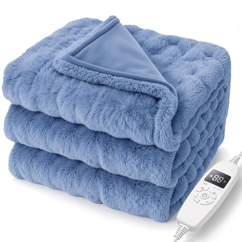 電気毛布 掛け 敷き 頭寒足熱 8段階温度調整 12Hタイマー機能 電気