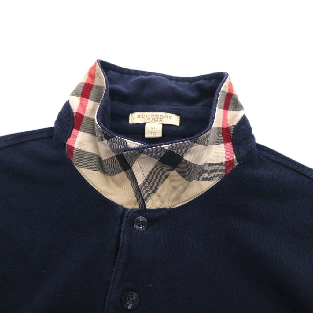 BURBERRY BRIT ノバチェック切り替え ポロシャツ XL ネイビー