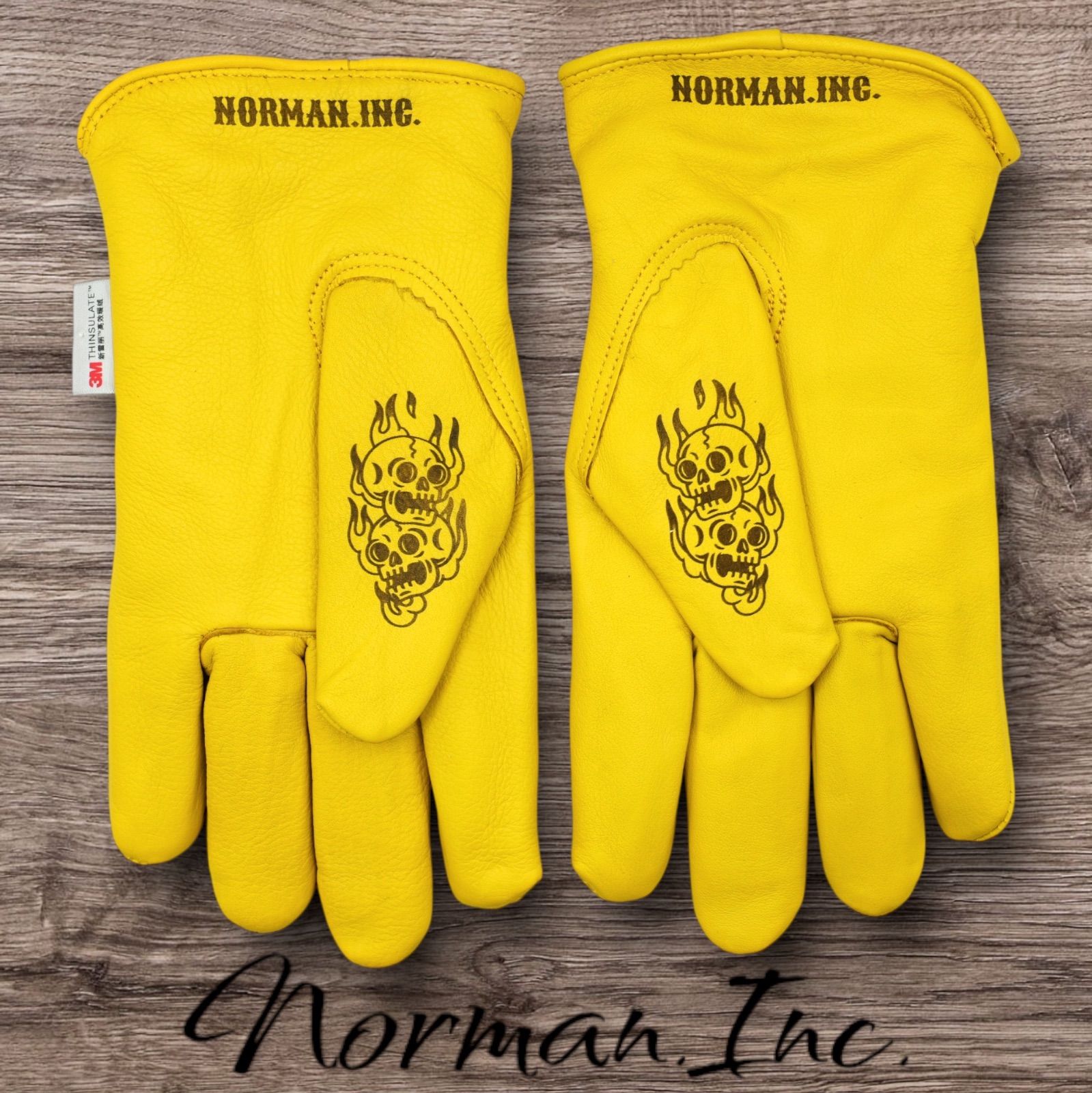 牛革冬用保温綿裏起毛レザー グローブバイク手袋ツーリングMサイズ