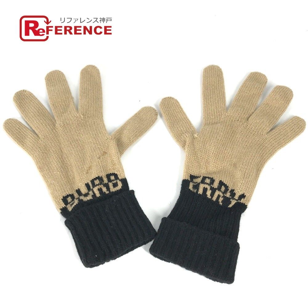 BURBERRY ロゴパッチウールブレンドグローブ Gray Mサイズ BURBERRY