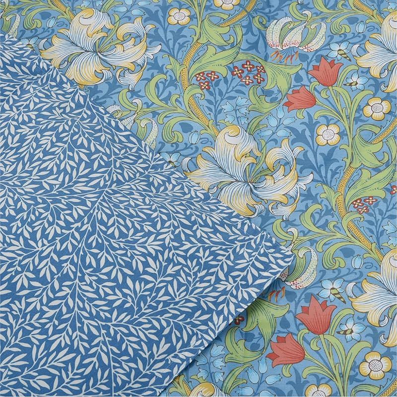 nishikawa 西川 洗える ダウンハーフケット 150X100cm ホワイトダックダウン50% モリス ギャラリー ゴールデンリリー ひざ掛け 日本製 ブルー KS93609601 0 HRDEVELOPMENT_JP