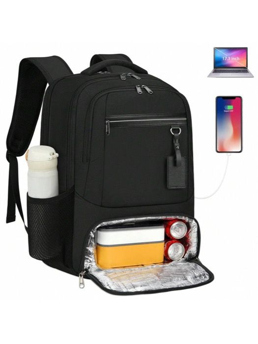 バッグ レディース バックパック 断熱ランチバックパック 男性および女性向けの飛行承認旅行バックパック 17.3インチ防水ラップトップバックパック 充電ポート付き 学校用断熱バックパック 防犯バックパック