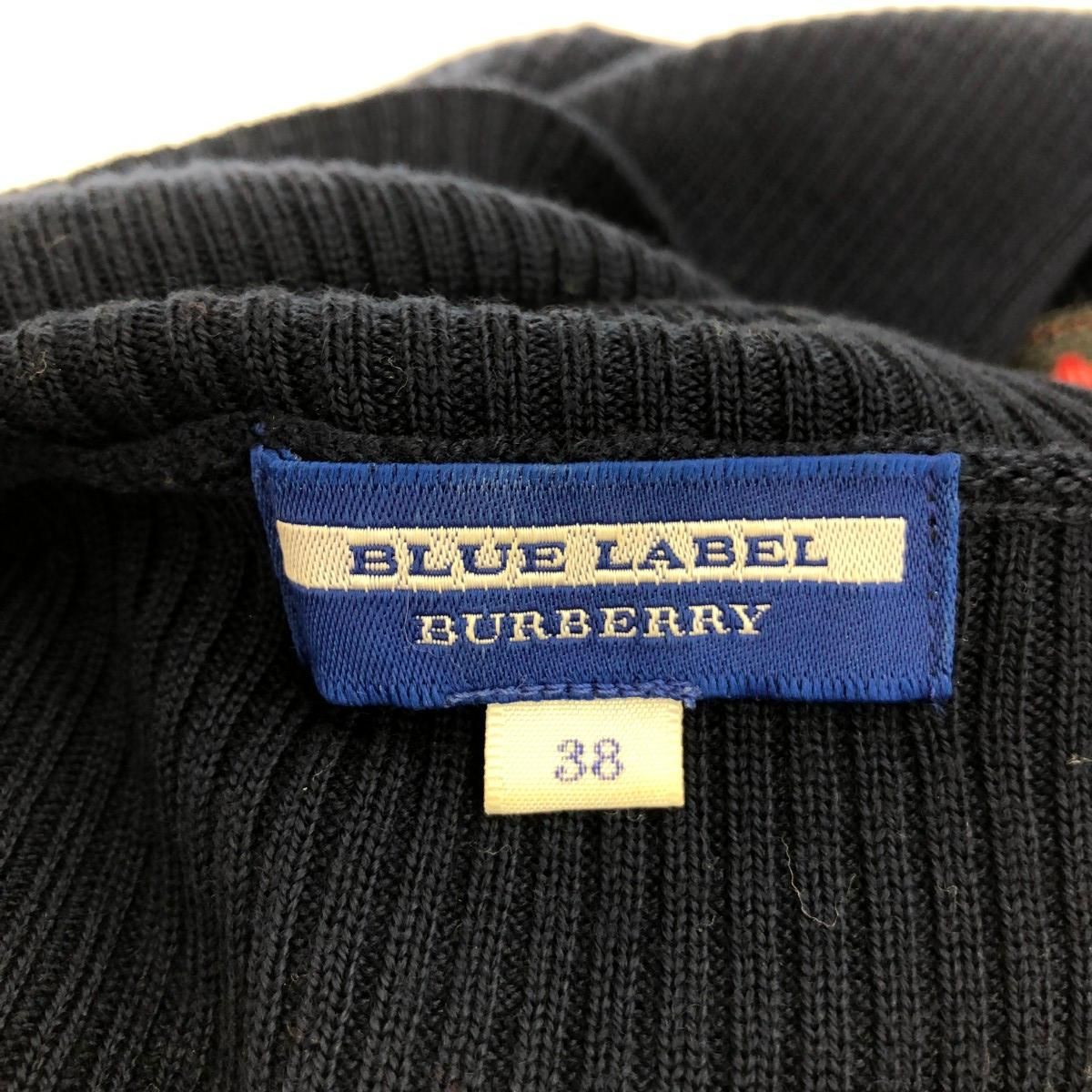 バーバリーブルーレーベル ニットワンピース ツイード 異素材 タートル 38 中古・古着通販】BURBERRY BLUE LABEL (バーバリー ブルー レーベル