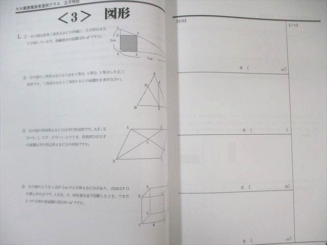 早稲田アカデミー　NN早実正月特訓・1月直前特講全て解答解説付き 早稲田アカデミー 最新版NN早実正月特訓・1月直前特講全て解答解説