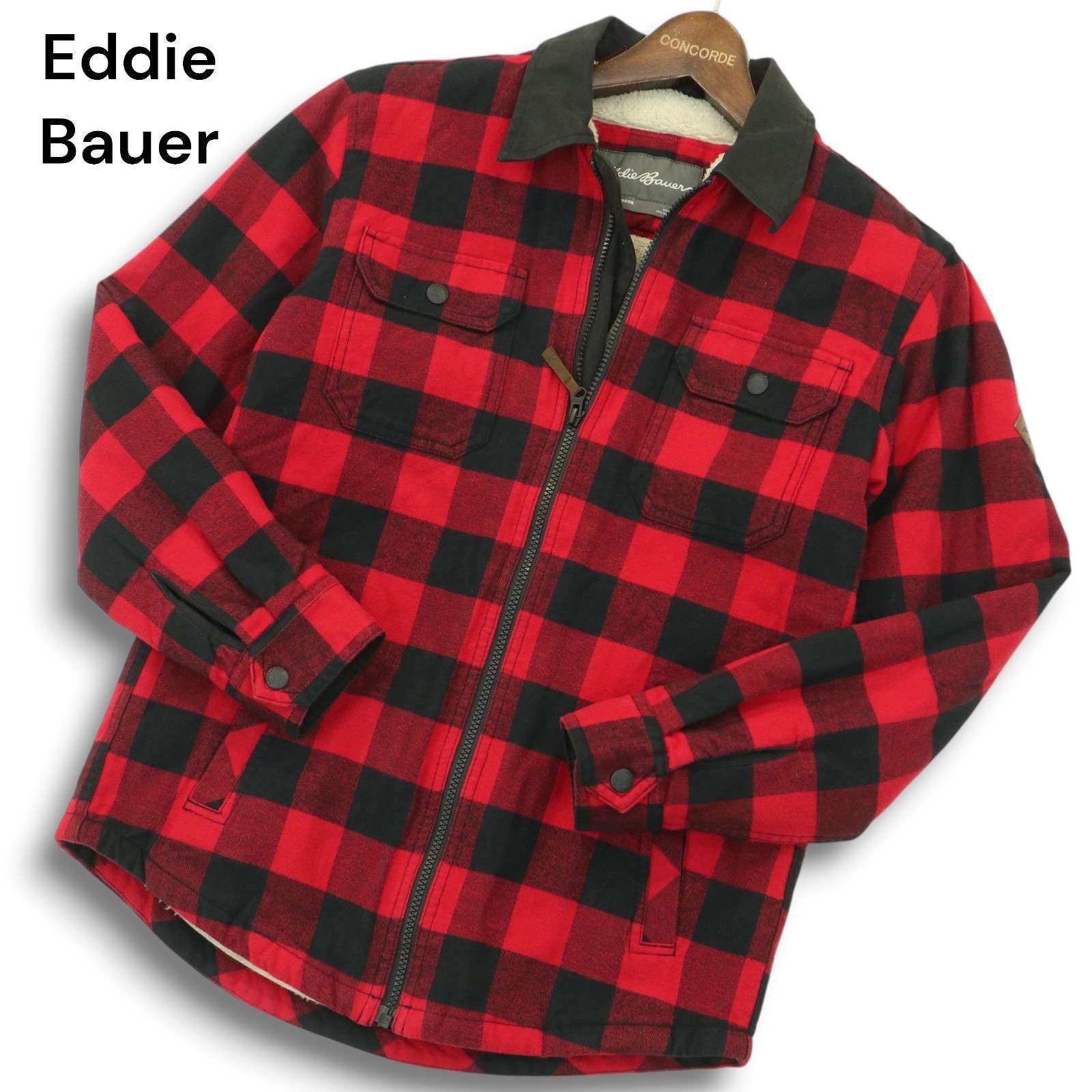 80s Eddiebauer ダブルマッキーノジャケット USA製 80s Eddie Bauer Double Mackinaw Cruiser Jacket 赤黒 M