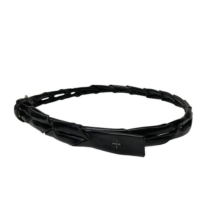 m.a+ カーフレザーシルバーステープルメッシュベルト 編み込み VA 1.5  