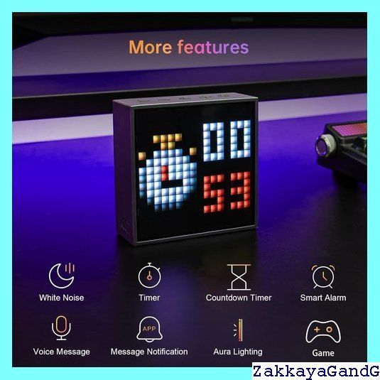 ポータブルBluetoothスピーカー 音楽再生|強化された低音|時計付き|ピクセルアート|多機能使用|ハンズフリー通話|256